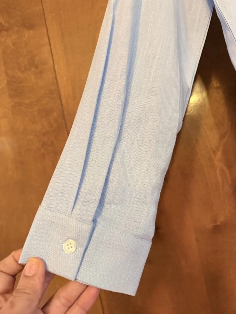 Light Blue Button-Up Collared Shirt - Picture 4 of 7